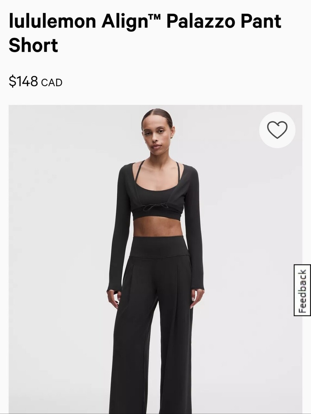 NWOT Lululemon Align Palazzo Pant Short